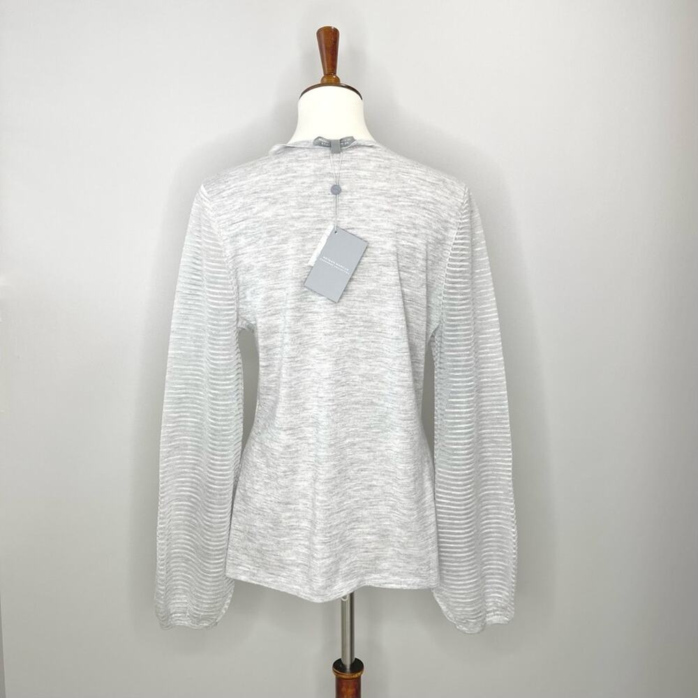 Neiman Marcus Cashmere Collection Sweater with Sheer Ottoman Sleeves Size Large - Picture 4 of 14